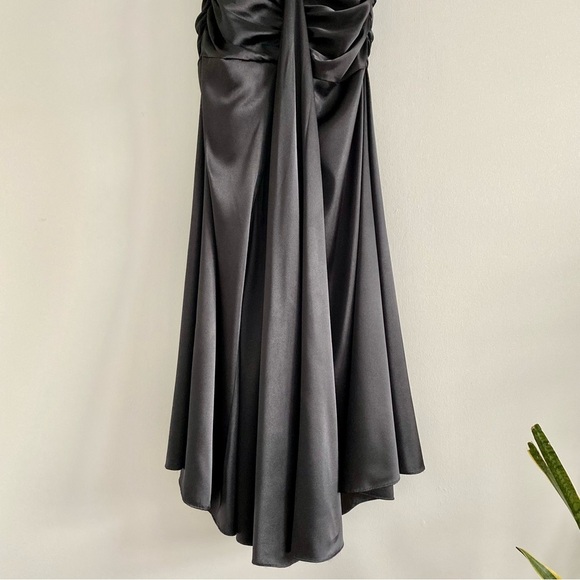 Jessica McClintock Black Satin Lace Mermaid Gown Size 6 - Picture 8 of 12